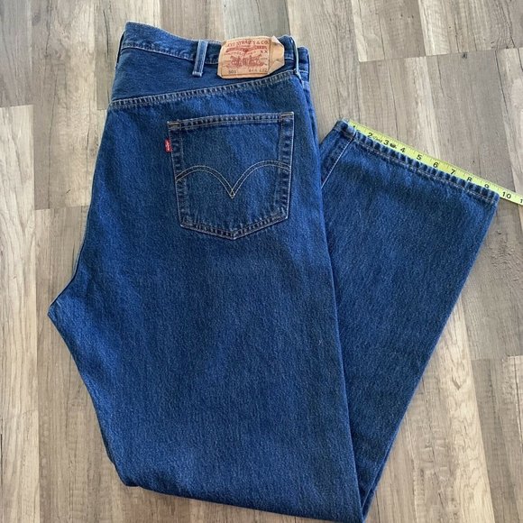 Levis 501 XX ORIGINAL FIT MEN'S JEANS (BIG & TALL) Straight Leg W44 L32 Blue - Picture 10 of 11